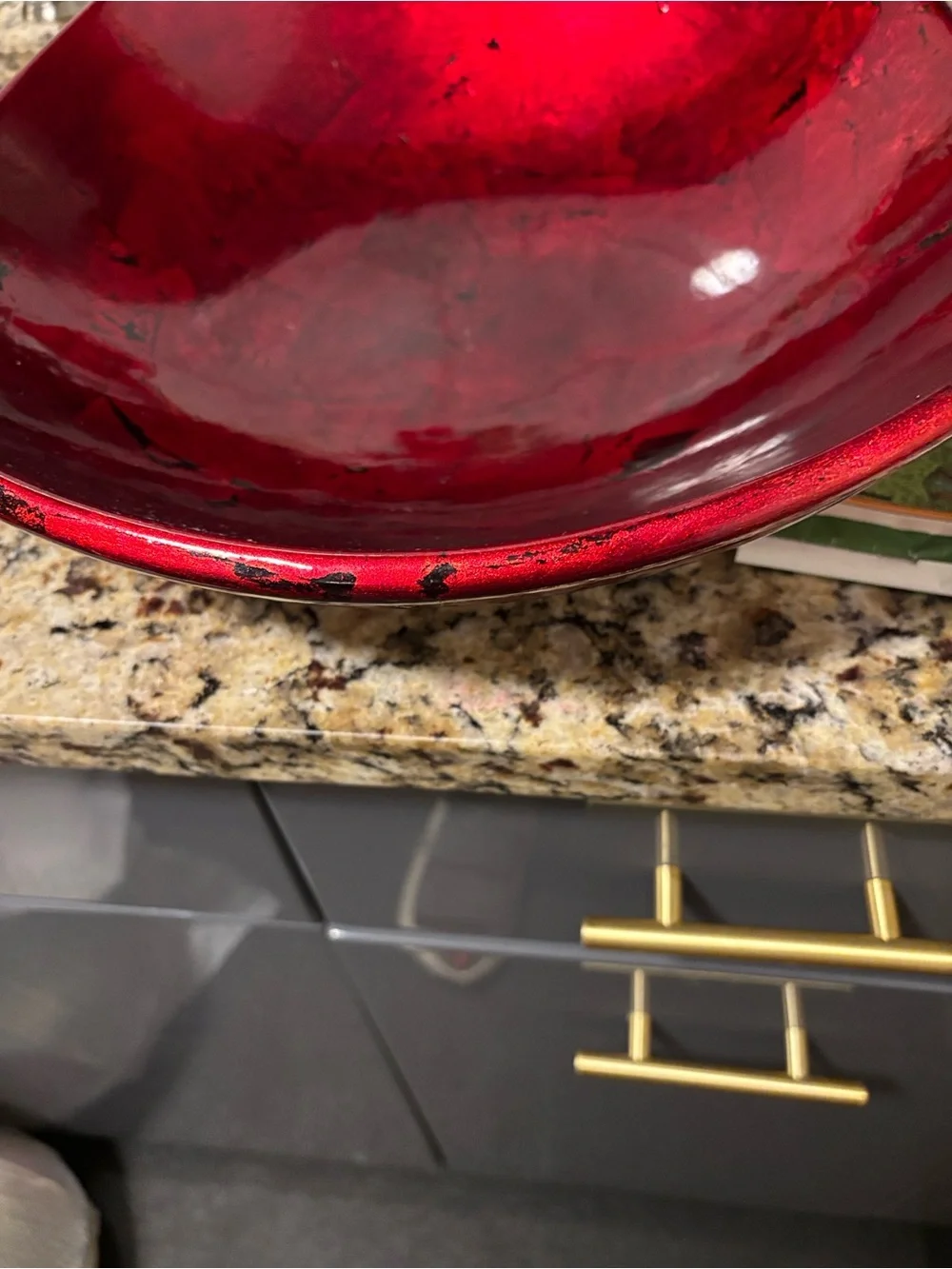 Pier 1 Black Decorative Bowl with Red Accent(6-27-26 Hop)